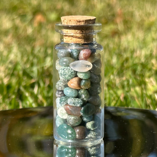 Tranquility | Green Moss Agate Crystal Chips 10ml Vial