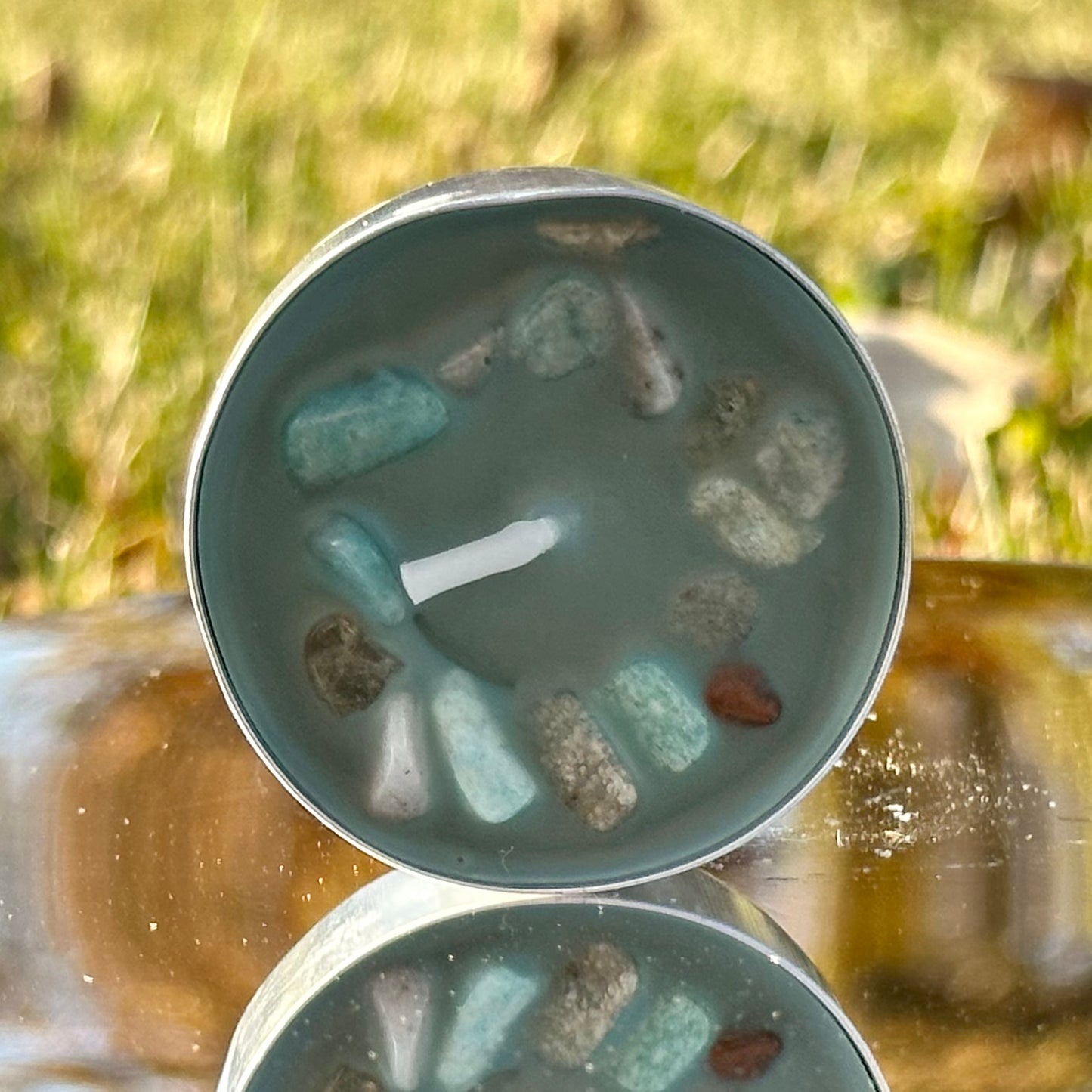 Crystal Infused Tea Light Candles | Crisp Mint Scent